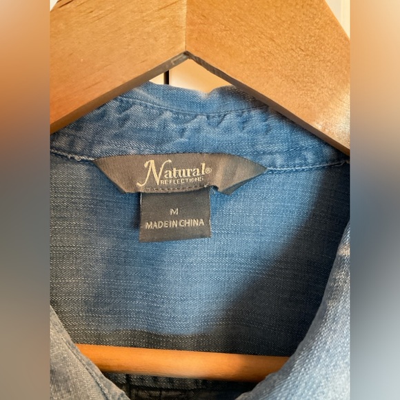 Distressed Light Blue Jeans Shirt - Picture 2 of 6